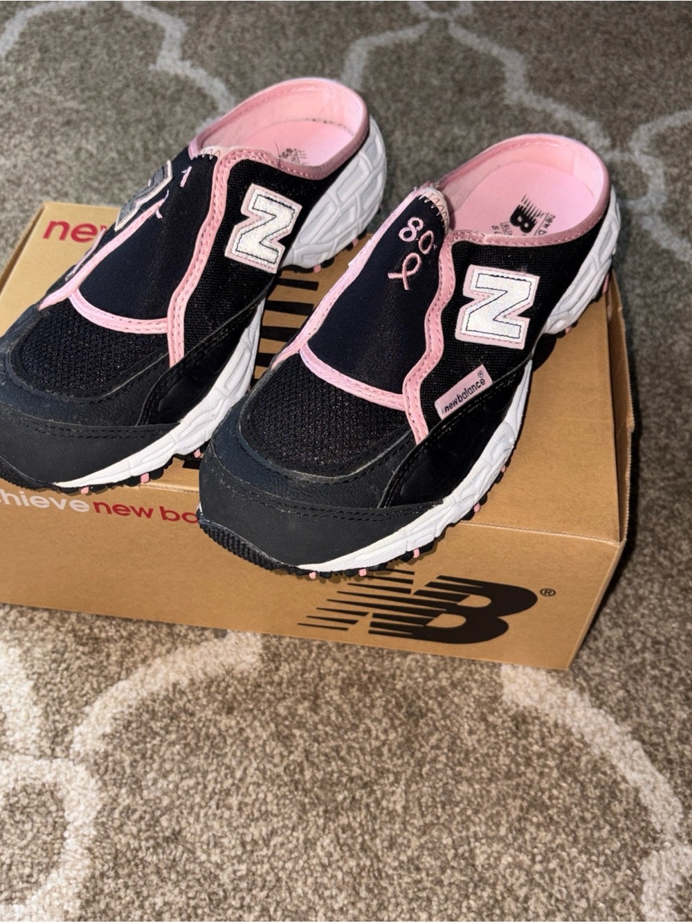 New Balance Kids Black & Pink Slip-On Athletic Clogs